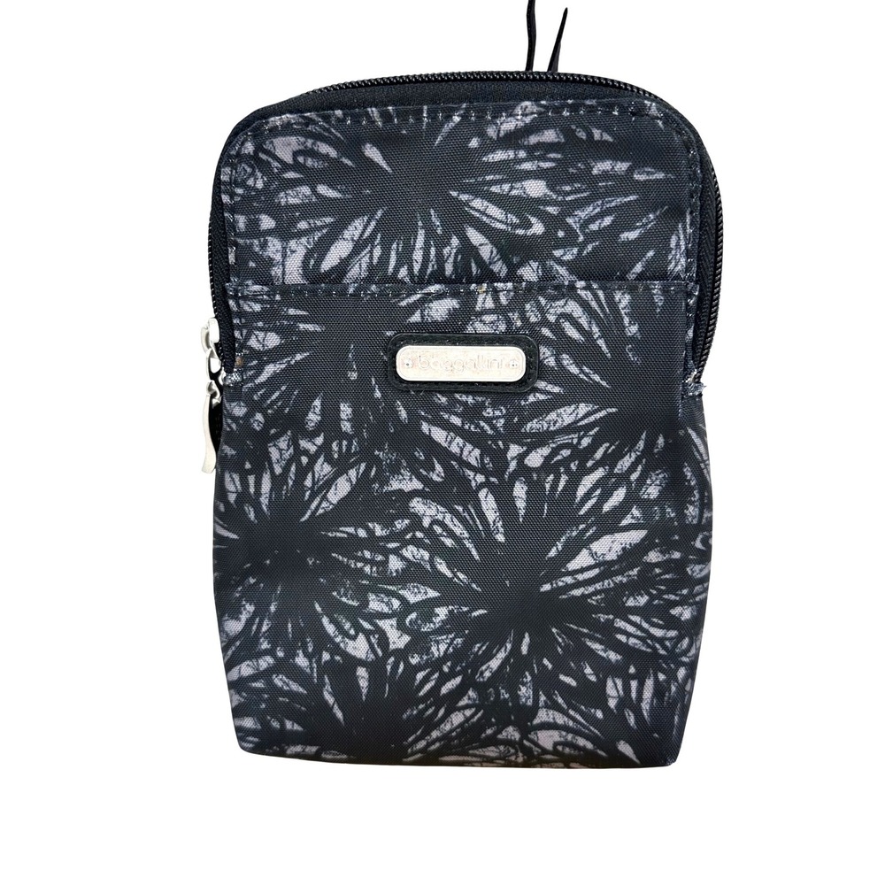 Baggallini Take Two Bryant RFID Crossbody Wallet Bag Midnight Blossom Floral